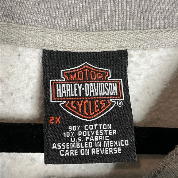 Harley-Davidson | Vintage 2005 Crewneck Blue Skull Design Lightening Sleeve 2X - Picture 6 of 7